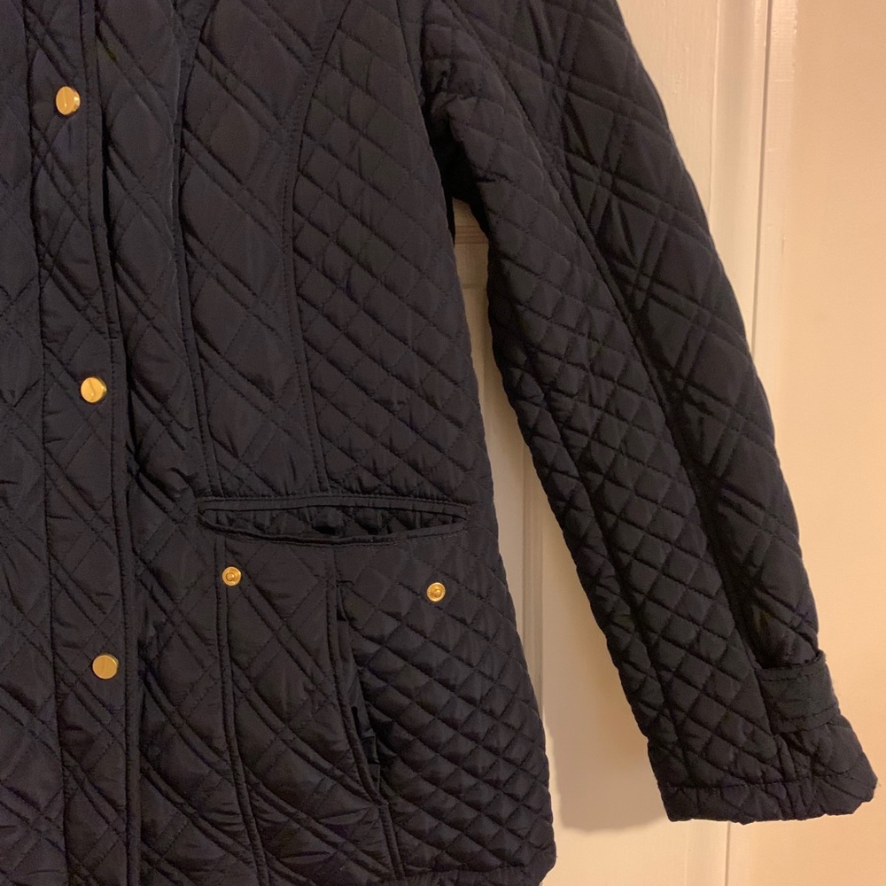 Navy Quilted Jacket - Picture 2 of 11